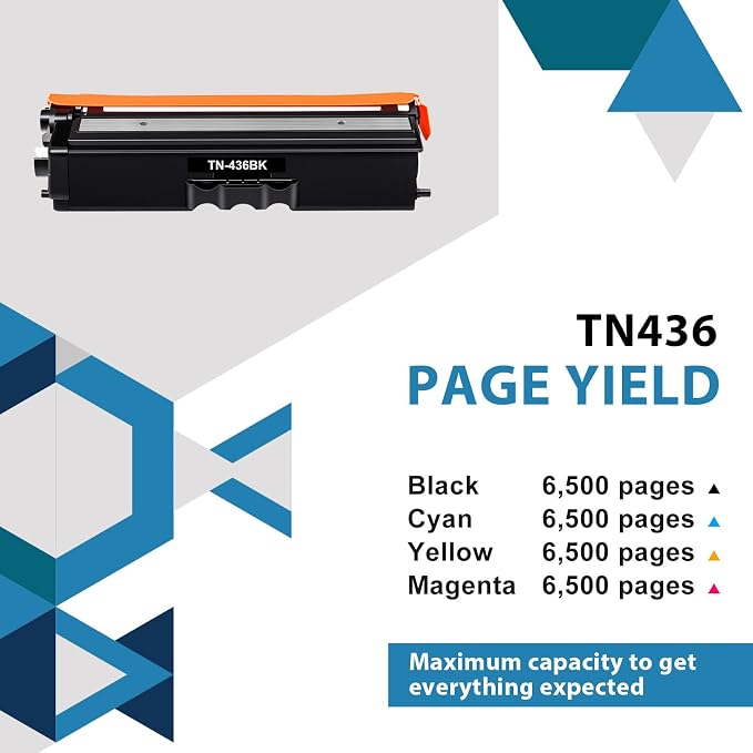 TN436 TN-436 Toner Cartridge 4-Pack Compatible Replacement for Brother TN436 TN 436 TN-436 TN436BK TN436C TN436M TN436Y for HL-L8360CDW HL-L8360CDWT HL-L9310CDW MFC-L8900CDW MFC-L9570CDW Printer