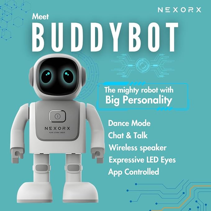 Dancing Robot Speaker Toys for Kids & Adults, Portable Bluetooth Speaker with LED Lights, Intimate Companion, Programmable Interactive Robot Toys with iOS & Android APP Remote