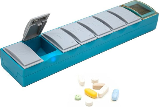 e-Pill Sync Smart Pillbox – Automatic Self-Learning Pill Organizer with Missed Dose Alerts, No Programming Required, Medication Reminder