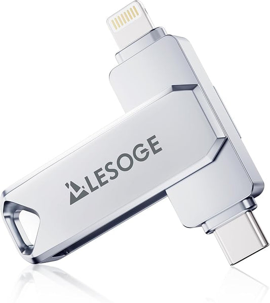 MFi Certified 512GB Flash Drive for iPhone Photo Stick Thumb Drive, USB Memory Stick iPhone Flash Drive for Photos Videos, High Speed Jump Drive External Storage for iPhone/iPad/Android/PC (Silver)