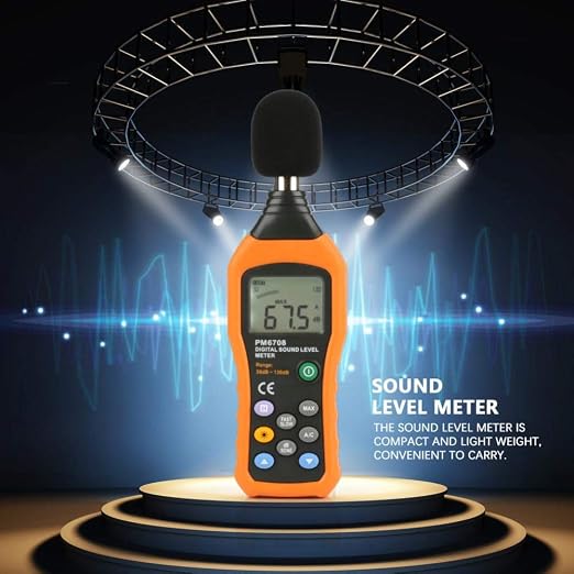 Decibel Meter Sound Level Reader, MS6708 Portable Digital LCD Noise Level Meter Tester Measurement Range 30-130 dBA A/C Mode Accuracy: ±1.5dB