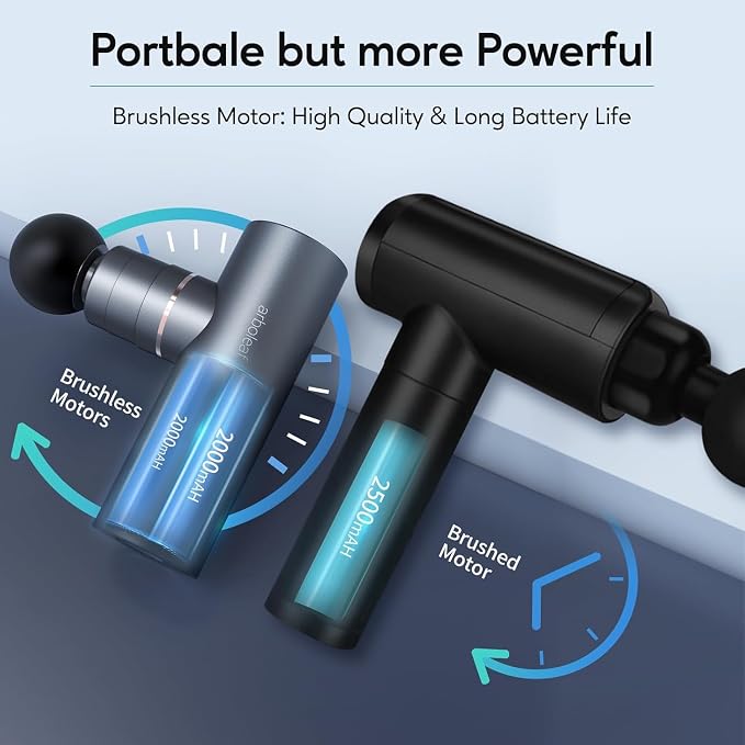 arboleaf Massage Gun Deep Tissue, Balance of Power & Portability Full-Metal Percussion Massager with Silent Brushless Motor - Ultra-Quiet Pocket-Sized for Athletes Back Pain Relief Home Office Travel