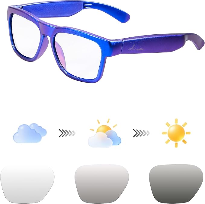 OhO sunshine Bluetooth Audio Sunglasses, Lightweight Open Ear Sport Glasses, 10H Playtime,Water Resistant with Voice Control