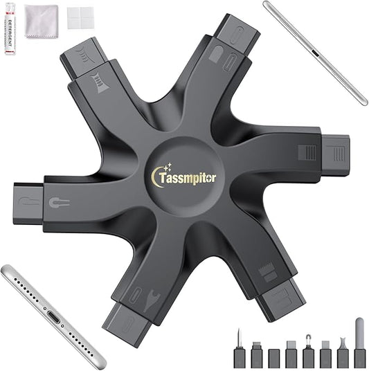 Tassmpitor for iPhone Cleaning Kit Phone Port Cleaner, Cleaner Kit for AirPod iPhone Pro Max, Cleaning Putty for Cell Phone Charging Port Lightning Charger Connector Cable Speaker, Repair Restore Tool