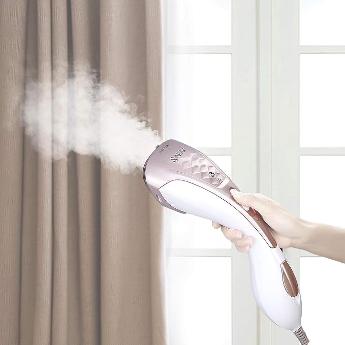 SALAV Steamer for clothes Handheld Iron 2 in 1, 2 Steam Settings, for Both Vertical and Horizontal Garment Handling, Ceramic Coated Metal Steam Panel, 150 ml Big Water Tank, 1150 Watt Rose Gold