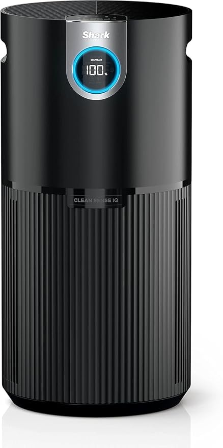 Shark Air Purifier MAX with NanoSeal HEPA, Clean Sense IQ, Odor Lock, Filters up to 1200 Sq. Ft. and 99.98% of Airborne Particles, 0.1–0.2 Microns, Grey, HP202 (Renewed)