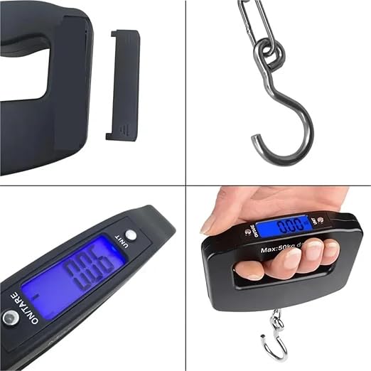 Luggage Weight Scale, 5pcs 50kg/10g Digital Luggage Scale Electronic Portable Suitcase Travel Weighs with Backlight Electronic Travel Hanging Scales,Hand Scale