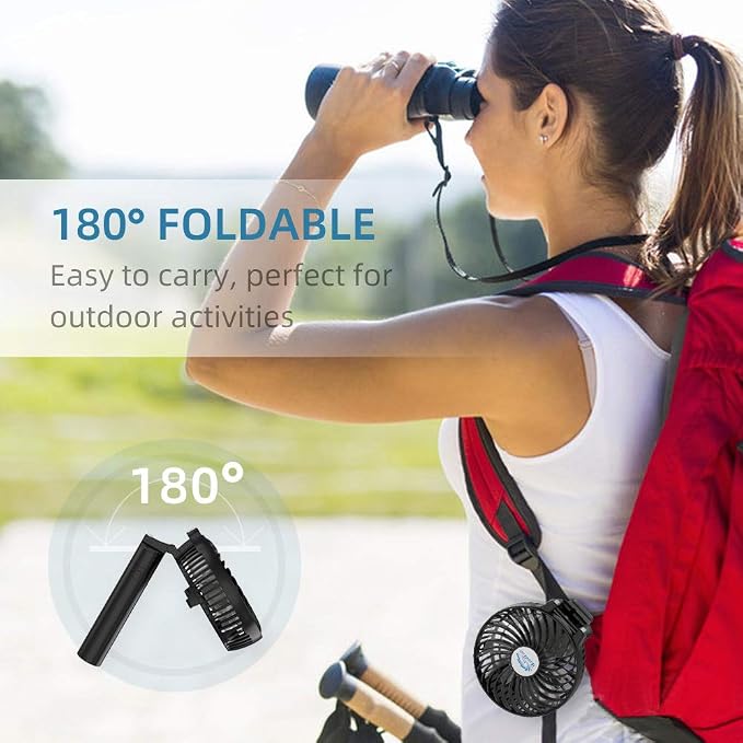 HandFan 10400mAh Portable Handheld Fan Rechargeable, 40Hrs Long-Lasted Hand Fan, Mini Personal Fans Foldable, Heavy Duty Battery Fans for Travel Beach Concerts Cruise Makeup(Clear Blade)