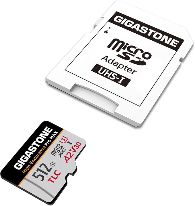 [5-Yrs Free Data Recovery] GIGASTONE 512GB Micro SD Card, TLC High Endurance Pro MAX, Speed Up to 180/150 MB/s, Compatible with REDTIGER Rove VIOFO VANTRUE PRUVEEO Dash Cam, MicroSDXC UHS-I A2 V30 U3