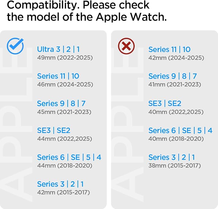Spigen DuraPro Armor Durable Metal Connector Strap Designed for Apple Watch Band Compatible with Ultra 2/1 49mm, Series 10 46mm, 9/8/7 45mm, SE2/SE/6/5/4 44mm, 3/2/1 42mm