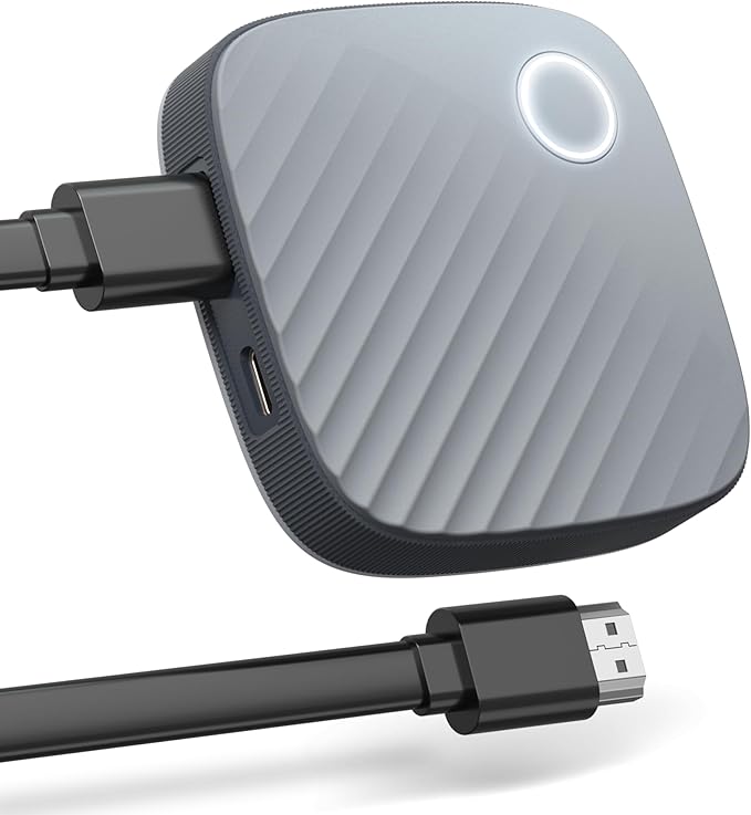 True 4K Wireless HDMI Display Adapter, Miracast HDMI Dongle for TV, Airplay Screen Mirroring Adapter, Support 4K Cast for iOS Android Windows to HDTV Projector Monitor