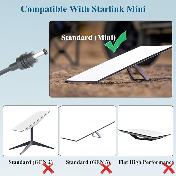Starlink Mini 12V Car Adapter with Step Up Converter, Starlink Mini Power Cable 12V-24V Input 30V 2A Output Cigarette Lighter 12 Volt Car Charger, IP67 Waterproof Design for Trucks/RVs/Boats