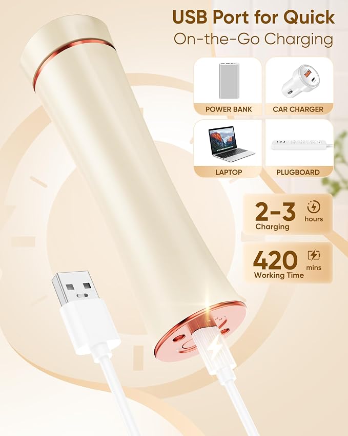 Electric Foot Callus Remover Rechargeable, Portable Electronic Foot File Pedicure Tools, Waterproof Foot Scrubber File, Professional Pedicure Kits, Foot Care for Dead Skin Ideal Gift (Beige)
