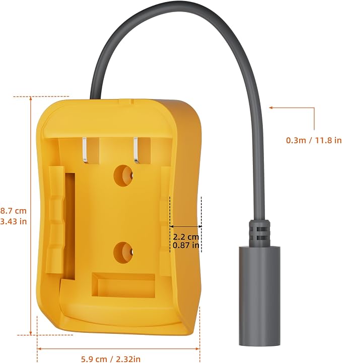 Starlink Mini 18V Battery Adapter with DC Female Socket 1FT, Starlink Mini 18-20V Battery Charger Adapter, DC5521 Female Extension Power Cable Connector
