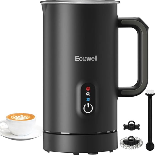 ECOWELL Automatic Milk Frother and Steamer, 4 in 1 Electric Coffee Milk Foamer Frother, Hot Chocolate Maker, Warm and Cold Foam for Coffee Latte, Macchiato, Cappuccinos, 8.1oz/240ml