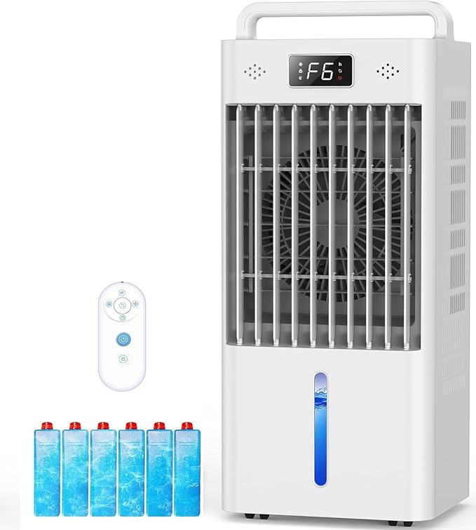 Portable Air Conditioners, Evaporative Air Cooler w/3 Modes & 3 Speeds, 12H Timer for Smart Auto-off, 2-Gal Tank for 20H Cooling,20FT Remote,No Hose Needed,46db Swamp Cooler