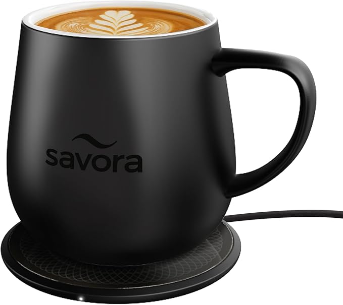 12oz IntelliHeat™ Coffee Mug | Barista’s Choice | Exclusive Wireless SmartSense Pad | Maintains Perfect 135°F | Hand-Crafted Ceramic Mug & Lid | for Tea Drinkers | Backed for Life - Black