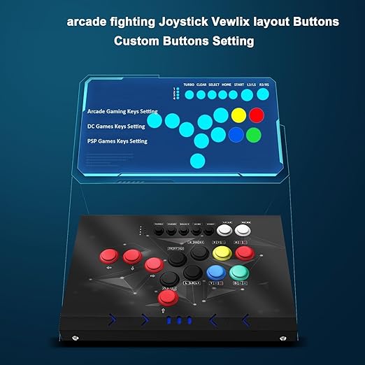 DOYO Arcade Stick Joystick for home, Arcade fighting Joystick-Durable iron Arcade Fightstick Compatible with PC/ PS3 / Switch/NEOGEO Mini/Android/Raspberry Pi (Black)