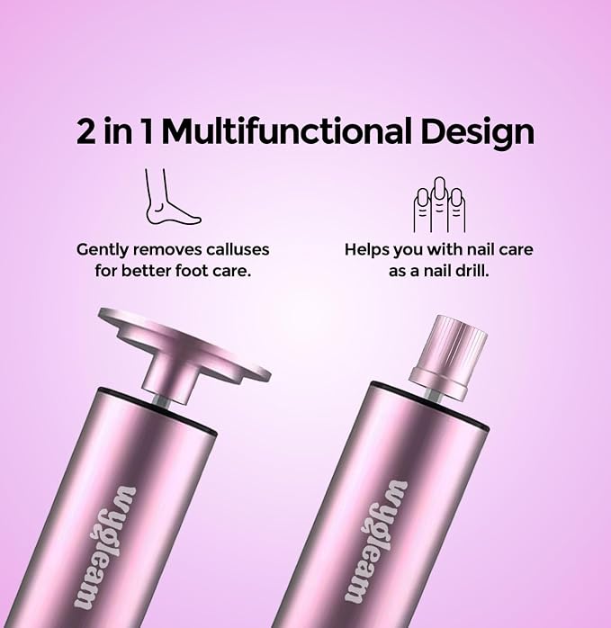 Electric Callus Remover for Feet & Nail File Drill Kit - 2 in 1 Rechargeable Pedicure Tools for Flawless Feet - Professional Foot File with 3 Speeds for Dead Skin Removal - At Home Pedicure