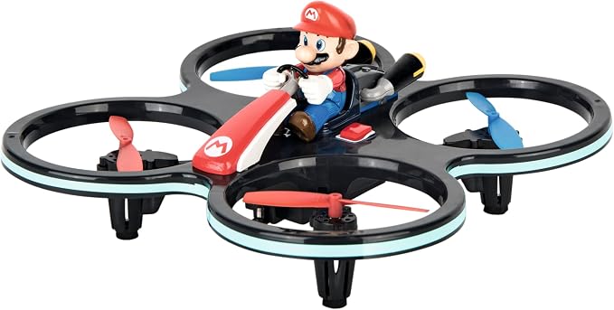 Carrera RC - Officially Licensed Mario Kart Mini Mario-Copter 2.4GHz Rechargeable Remote Control Helicopter Drone Toy Easy to Fly | Officially Licensed Mario Kart Toy RC, 2.4GHz Rechargeable Remote Control Helicopter Drone Easy to Fly