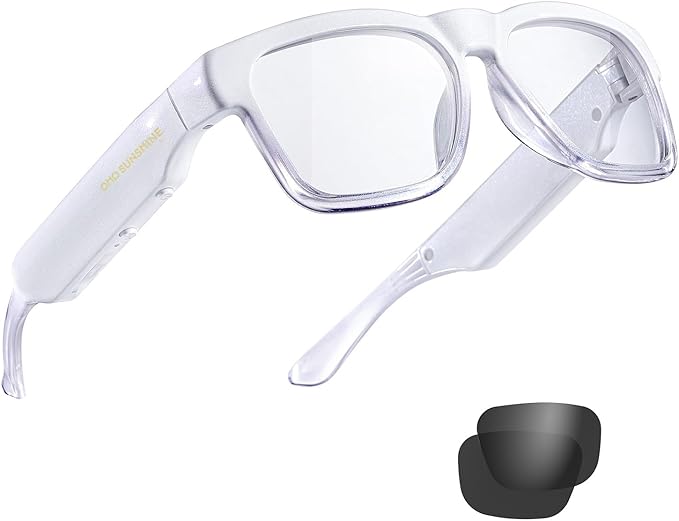 OhO Smart Glasses,32G MP3 Bluetooth Sunglasses with Open Ear Speaker Headphone, Indoor&Outdoor Sports,Polarized UV Protection,For Men Women