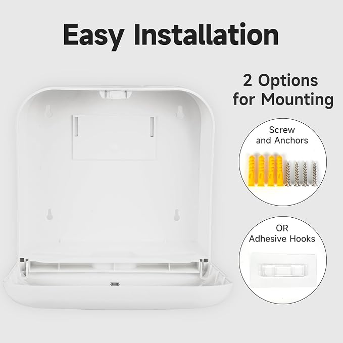 JETWELL Automatic Touch-Less Wall Mount Soap Dispenser and Multifold Paper Towel Dispenser White