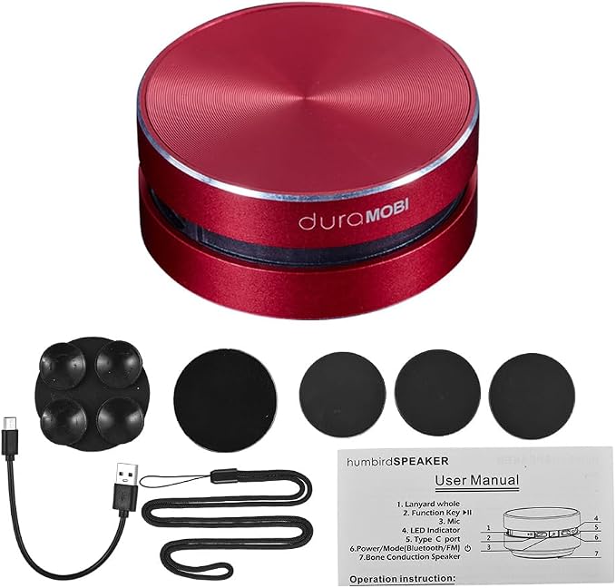 Wireless Mini Bone Conduction Speaker, Stereo Bass Sound Creative Portable Speaker Mini Size Music Player Built-in Mic Sound Box with Magnetic Adsorption Function