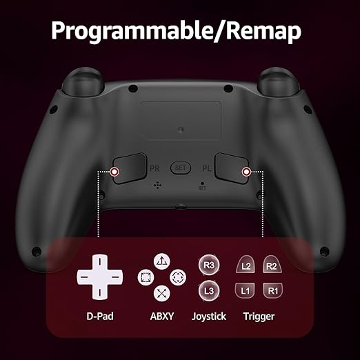 Kamylorus Wireless Controller for PS-5, Gaming Controller for PC with Hall Effect, Programmable/Remap/Turbo, Dual Vibration, 3.5Mm Audio Jack, 6-Axis Motion Control Gamepad with Speaker(Black)