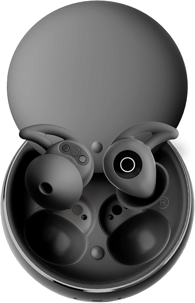 Sleepals Micro Sleep Earbuds for Side Sleepers | Sleep Headphones with Soft and Snug Fit | Moderate Noise Reduction (not ANC) | Small and Light, 4H Single Play, 28H with Charging Case (Black)