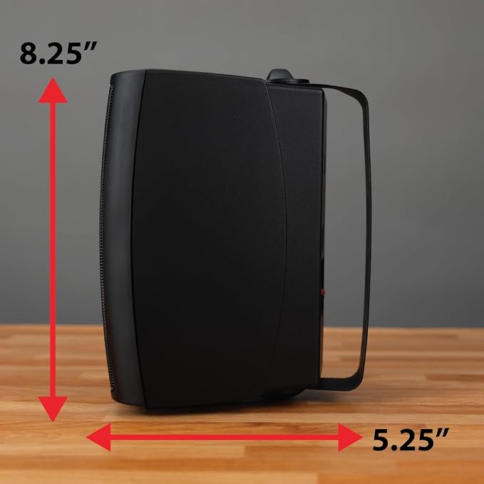 Dual Electronics LU43PB 4" 3-Way High Performance Outdoor Indoor Wired Speakers | Effortless Set Up | Home, Pool, Patio, Garage Use | Weather & UV Resistant | Expansive Stereo Sound Coverage | Black