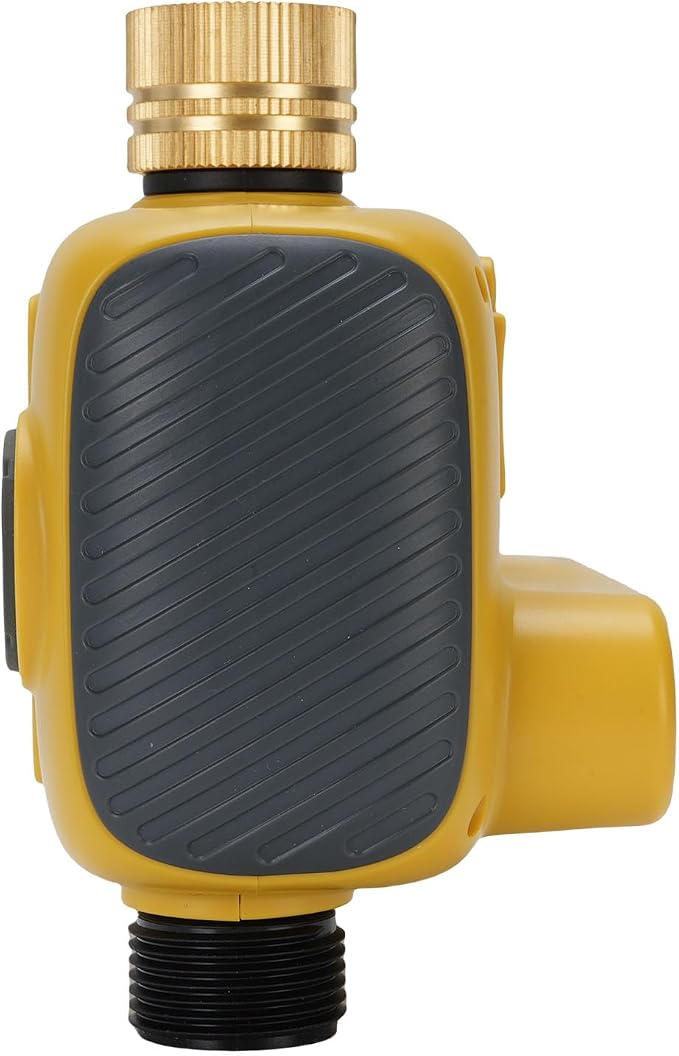 3 Outlet Programmable Hose Timer, Brass Inlet Rain Delay Watering Controller, for Yard Lawn, Real Time Start Countdown