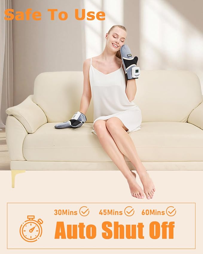 Cordless Heated Gloves for Arthritis Hands, 2PCS Rechargeable Hand Warmers Mittens for Carpal Tunnel, 3-Level Vibration, 104-140℉ Adjustable Temp, 30/45/60Mins Timer, Type-C Cable & Storage Bag