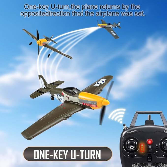 RC Plane 4 Channel Remote Control Airplane Ready to Fly P51D Mustang RC Airplane Easy Control for Beginners Adults