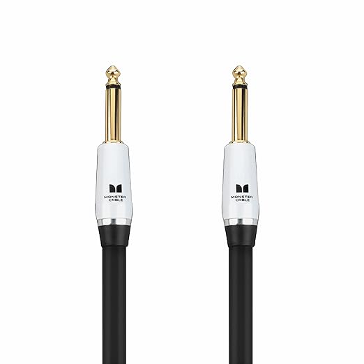 Monster Prolink Studio Pro 2000 Guitar Cable 21 ft Straight to Straight TS Cable, 95% Copper Braided Shield, Duraflex Jacket, Gold-Plated Contacts