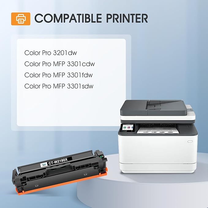 218X Toner Cartridges 4 Pack 218 3301fdw 3201dw 3301 218A Compatible for HP 218X 218A Color LaserJet Pro MFP 3301cdw 3301sdw Printer Ink Set W2180X High Yield with Chip (Black Cyan Yellow Magenta)