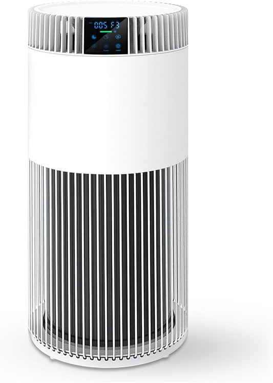 Air Purifier for Home Large Room 2500 Ft² with Washable Filters, Pet Air Purifier for Bedroom with PM2.5 Sensor, 20dB Sleep Mode, 360° Purification,12H Timer,Remove Dust, Odor, Smoke,White