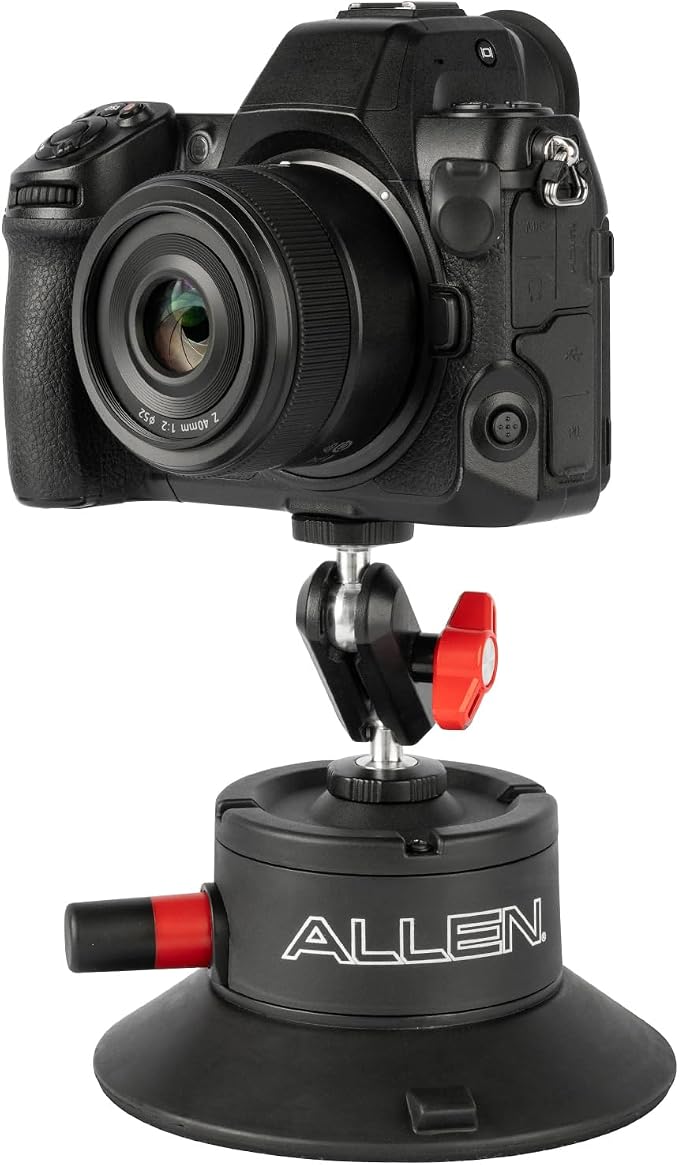 Allen Smart Suction® SNAP Camera Mount, Model SB-03, Compatible with DSLR, Mirrorless, Compact, DJI, Insta360, and GoPro-Style Action Cameras