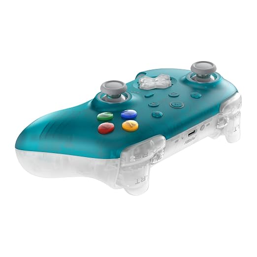 8BitDo Ultimate 2 Wireless Controller for Windows PC, Apple, Steam & Android, Gaming Controller with TMR Joysticks, Hall/Tactile Triggers, Motion Control, RGB Fire Ring, 1000Hz Polling Rate, Clear Blue