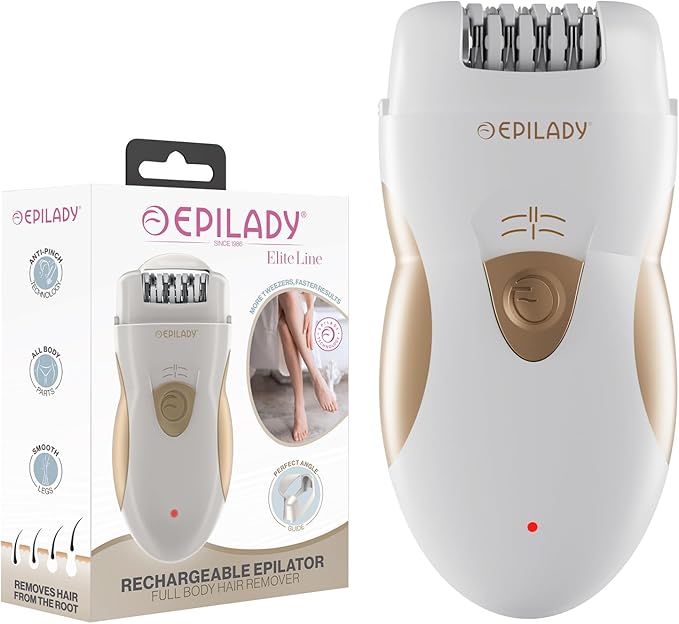 Epilady Legend 5 Rechargeable Cordless Epilator for Women, 56-Tweezer Dual Speed Full Body Hair Removal Device for Legs, Underarms, & Bikini, Long-Lasting Smooth Skin, Travel Case Included