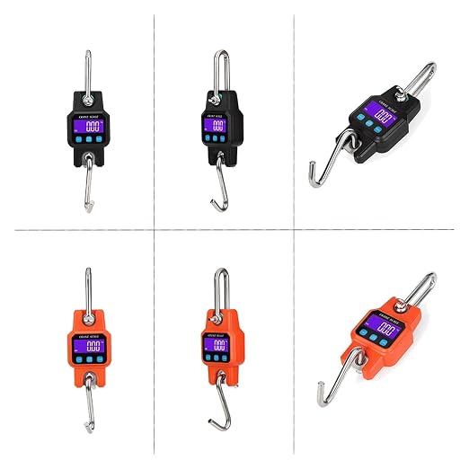 300kg Rechargeable Digital Eletronicos Scale Backlight Hanging Hook Double Accuracy Fishing Travel Weighing Scale Multiple Functions(Orange)