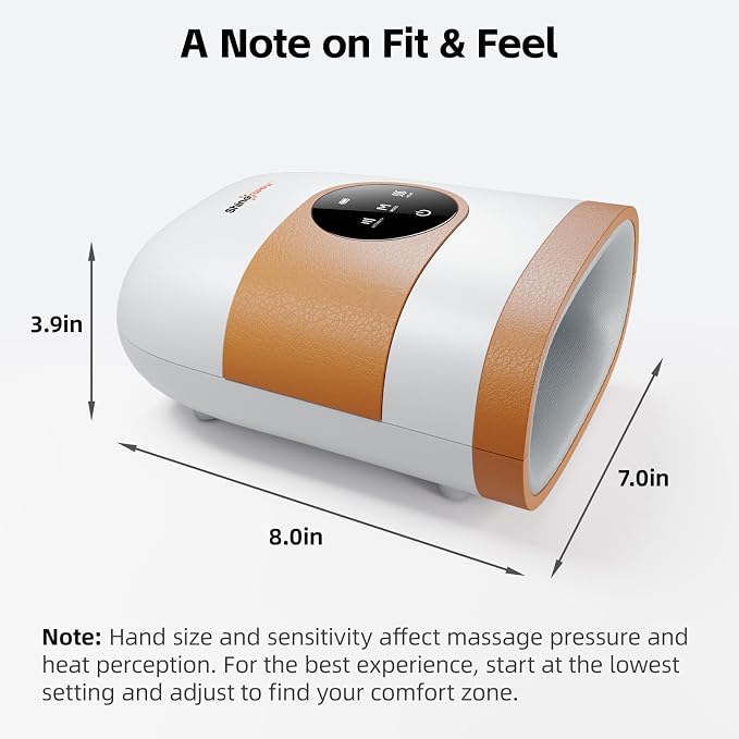 SHINE WELL Hand Massager - Cordless Hand Massager with Heat and Compression for Arthritis and Carpal Tunnel - Muscles Pain Relief from Wrist to Palm and Finger, Gifts for Women Men
