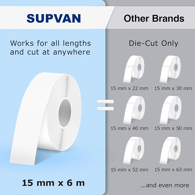 SUPVAN Label Makers E10 Mini Bluetooth Label Printer Wireless Labeler Label Maker Machine Multiple Templates Available Labelmaker for Office Organization Home Kitchen Storage White