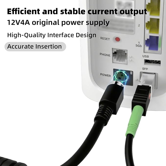 DirecTV AT&T Model EPS48R0-16 / EPS48R1-16 Replacement AC Adapter for AT&T Fiber Modem BGW-320, Genuine Power Supply Unit with 12V 3.5A/4A 48W Output for Compatible Devices