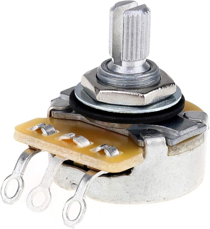 CTS 450 A500K Pots Standard Split Shaft 3/8 Inch 10% Audio Taper Potentiometers for Electric Guitar Bass (Set of 4)