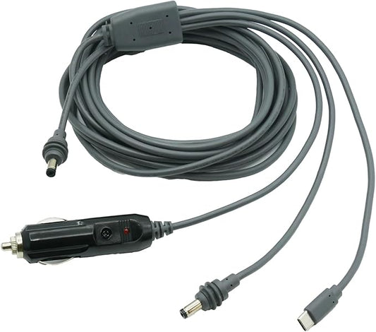16.4FT Starlink Mini 3 in 1 DC Power Cable, 12V-24V Car Cigarette Lighter Charger Adapter, USB C to DC Cord, 18AWG Waterproof Extension Cable for Starlink Mini Satellite,for Trucks, RVs,Boats,Camping