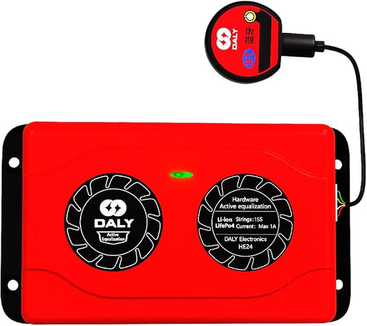 Daly Battery Equalizer 15S 1A with Bluetooth App and Wire Leads and Compatible Active Balancer for Lithium Battery Rated 3.7V 3.2V 2.2V