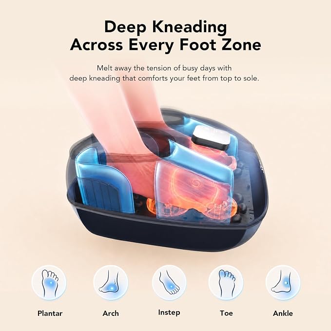 SKG YS100 Shiatsu Foot Massager with Heat and Remote, Feet Massager with 3 Air Compression Modes, for Plantar Fasciitis, Fits up to Size 13 for Men Women Dad Gifts