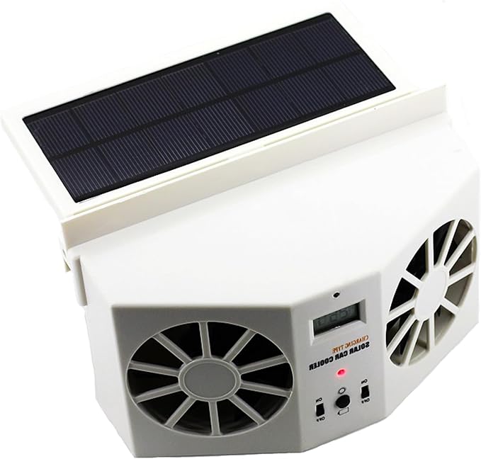 CYDZSW Car Solar Powered Exhaust Fan,Air Flow Window Fans,Solar Powered Exhaust Fan 2W (White)