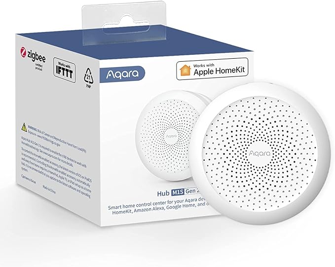 Aqara Hub M1S Gen 2, Zigbee 3.0 Gateway, Smart Home Bridge for Alarm System | 2.4 GHz Wi-Fi Required, Not Support Wi-Fi 6, Remote Monitor & Control, Home Automation, Supports Apple HomeKit, Alexa, Google