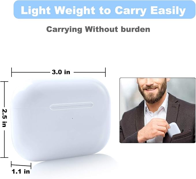 Compatible with for Wireless AirPod Pro 1st & 2nd Generation Charging Case Replacement, Compatible with for AirPod Pro 1st & 2nd Charger Case with Bluetooth Pairing Sync Button | Compatible with
